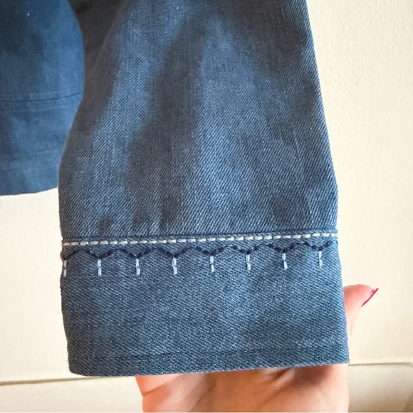 Johnny Was Shirley Western Worker Jacket Light Blue Denim Size Small - Picture 5 of 9